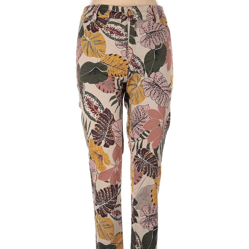New Argemiro Sierra Tropical Leaves Monstera Colorful Pants Size 10 Large